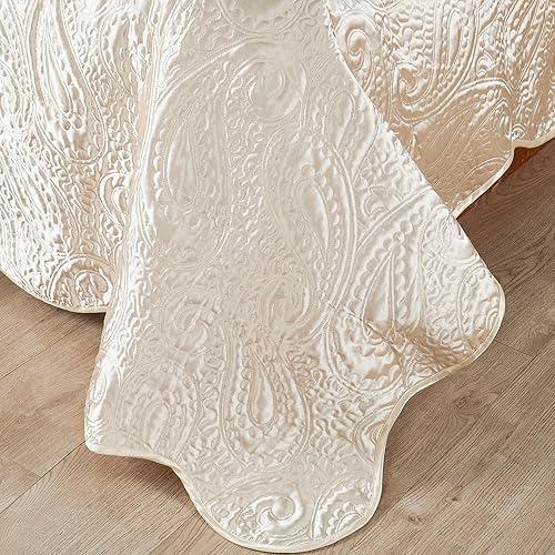 Miniatura 8 de Home Soft Things Juego de colcha acolchada de satén tamaño Queen  Funda de cama reversible de lujo de 3 piezas, colcha sedosa suave, brillante y