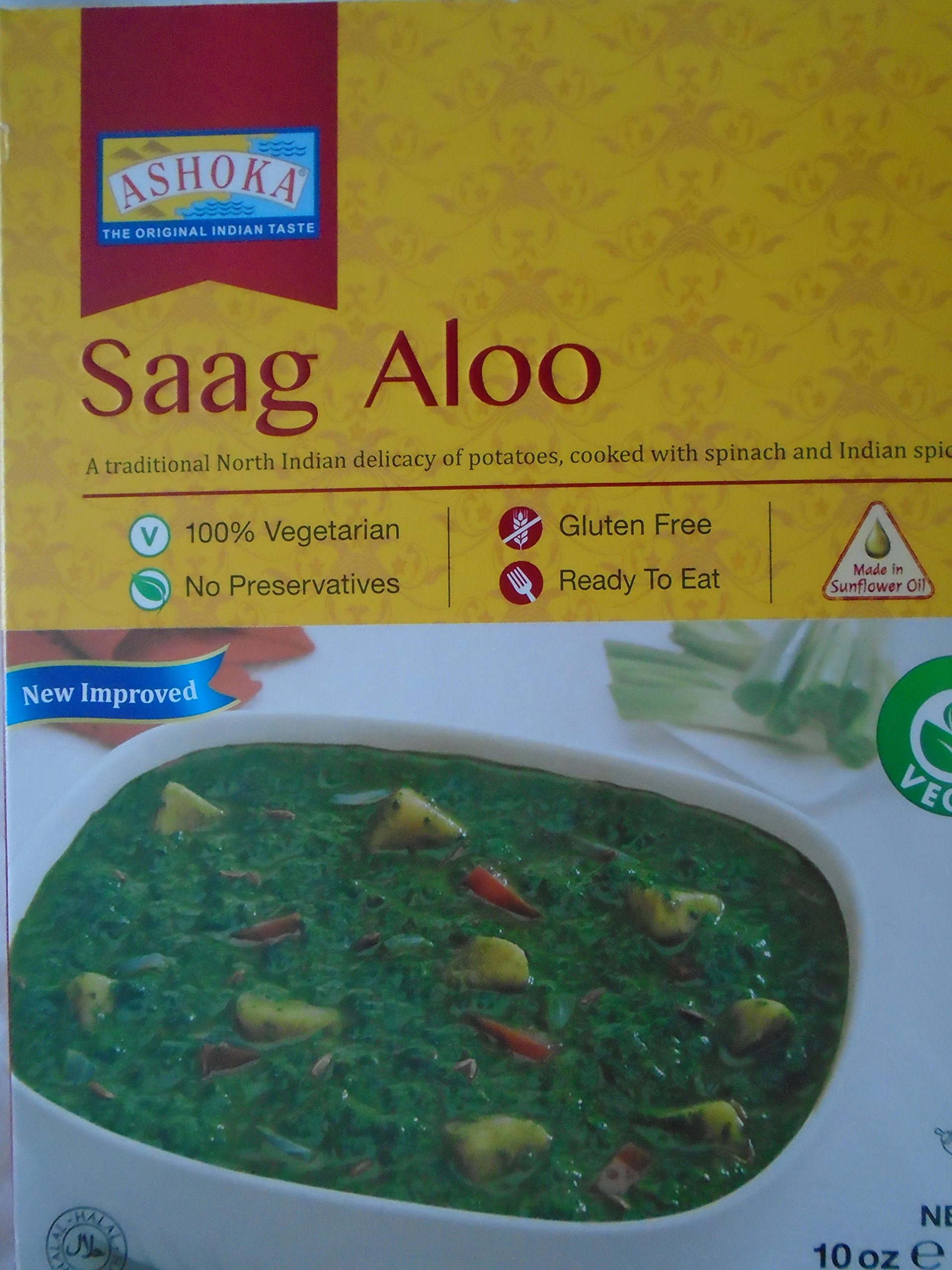 Ashoka Ready Meals Saag Aloo 280g (Pack de 10)