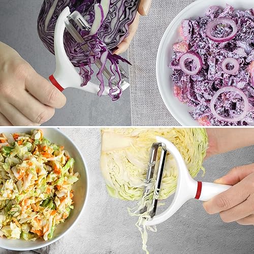 Miniatura 9 de PNEATDEZ Trituradora de repollo, pelador, cortador, rallador, pelador grande de verduras en Y para repollo, chucrut de col con hoja ancha (juego de