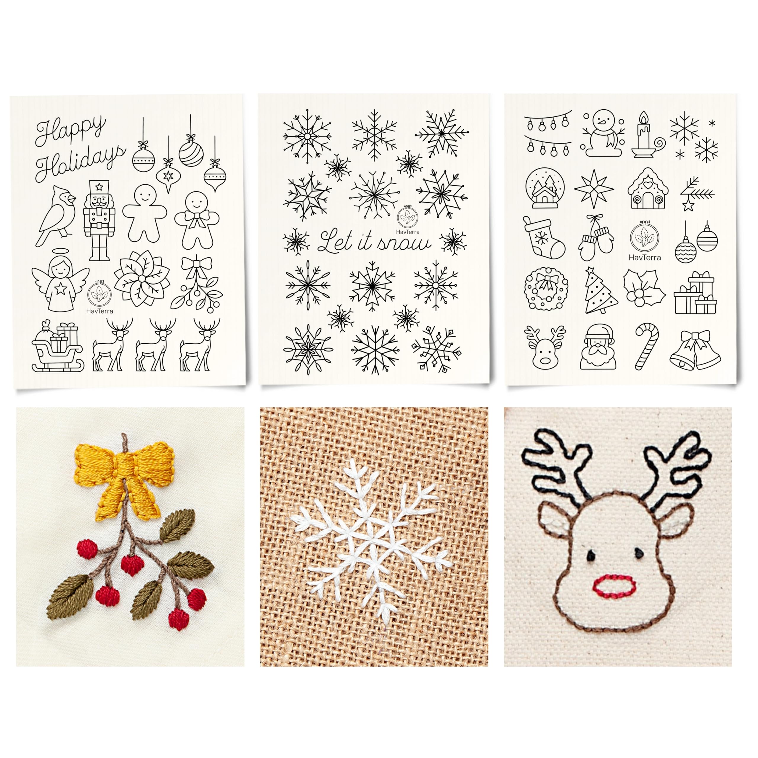 Stick & Stitch Embroidery Kits - Holiday Designs -1