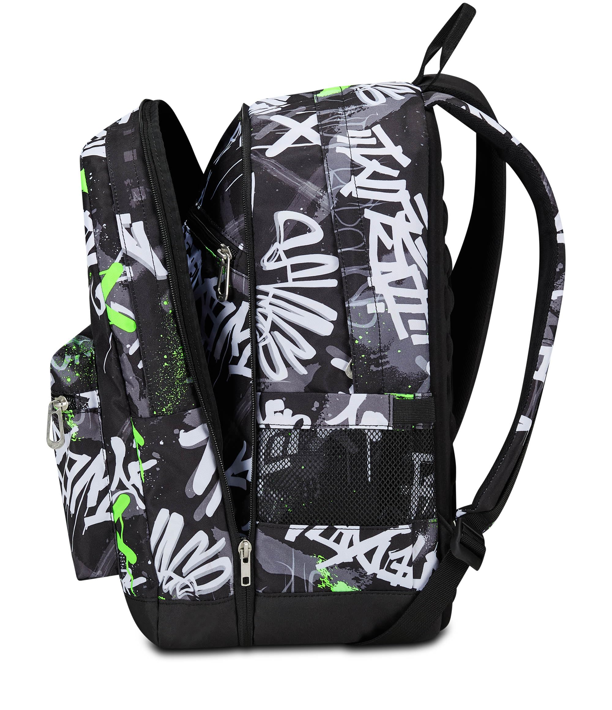 Seven Zaino Scuola Pro XXL Reversibile Detach The Double, Verde Nero, 3 Zaini in 1, Doppio Scomparto Con Auricolari Wireless, Tasca Porta PC e Tasca Porta Borraccia, Zaino Medie Superiori Ragazzo
