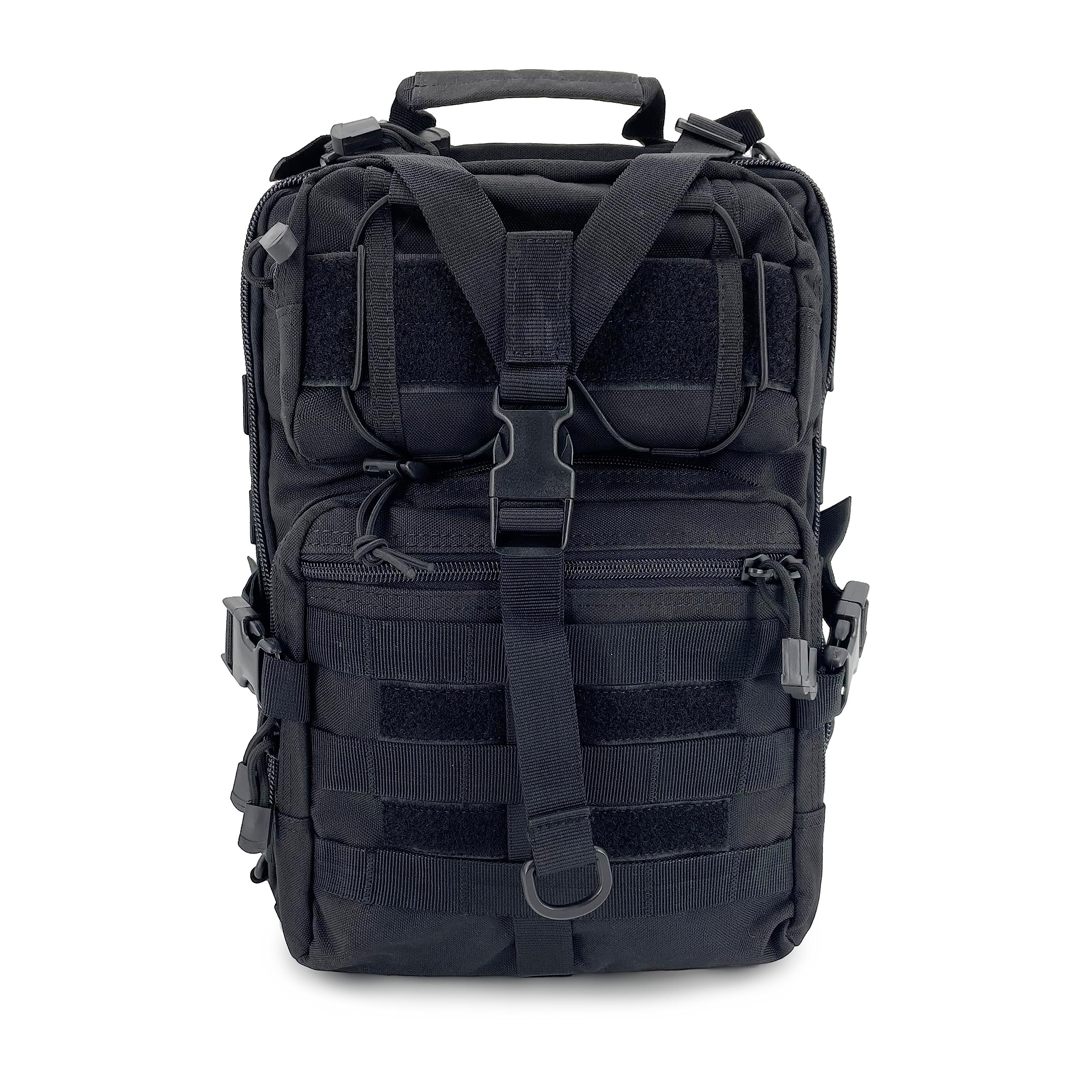 Alephnull Taktyczna torba na klatkę piersiową Molle na wędrówki plecak dzienny Sling torba Crossbody torba na ramię do aktywności na świeżym powietrzu, w podróży, na, czarny, 35 × 24× 10 CM, Taktyczne