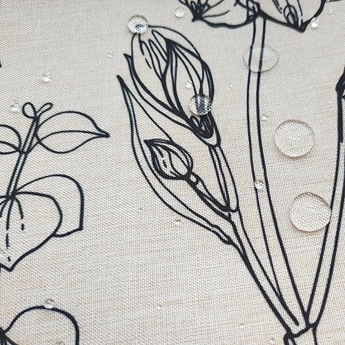 Miniatura 4 de Cortina de ducha de lino con hojas rústicas para baño, juego de cortina de ducha de tela texturizada de 230 GSM, bonito diseño de hierbas naturales,