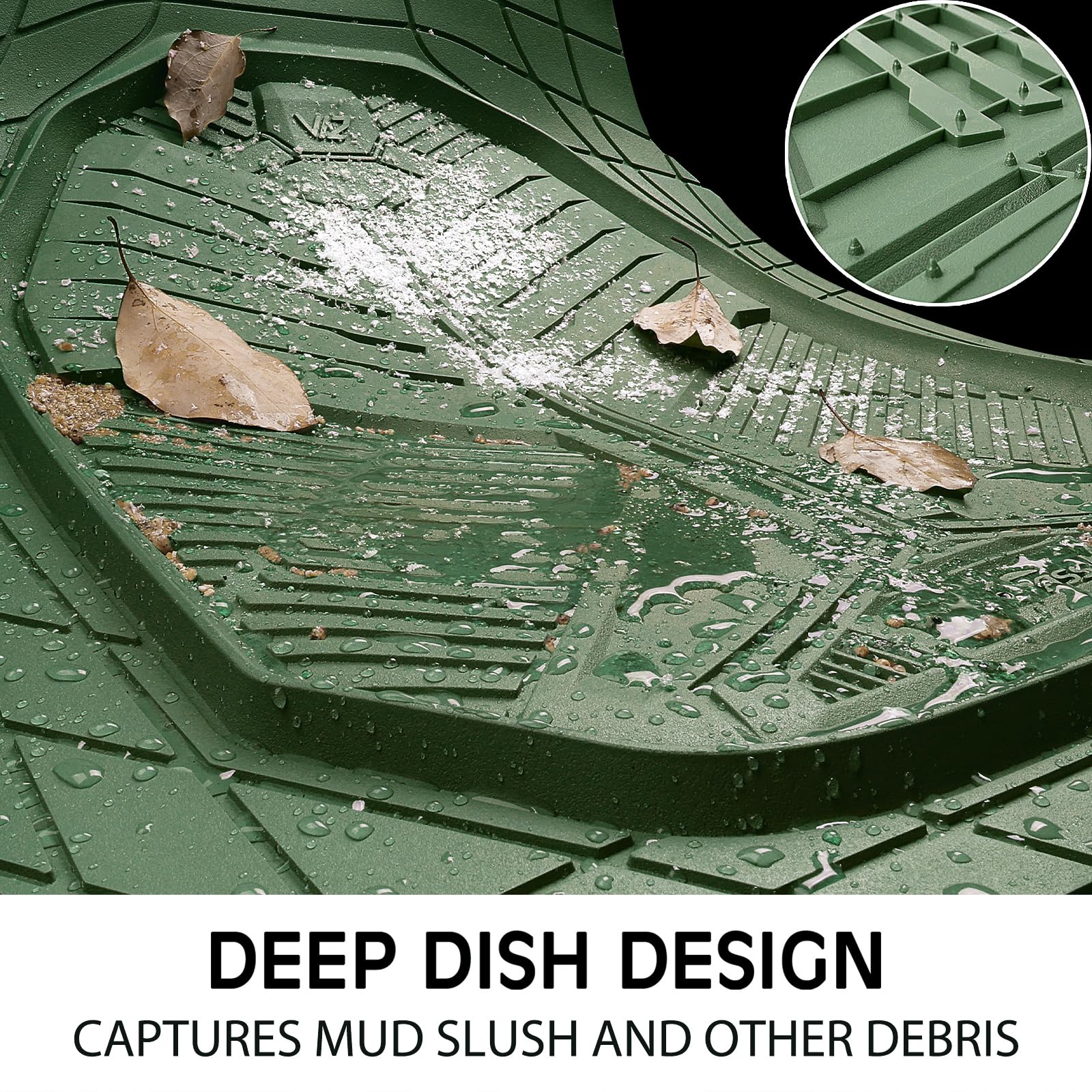 CAR PASS Heavy Duty Rubber Car Mats with Cargo Liner Deep-Dish Car Floor Mats and Trunk Mat All — view 4