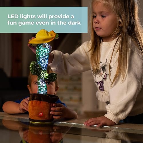 Miniatura 5 de Chuchik Juguete de cactus parlante bailarín para bebés 60 canciones el juguete de cactus cantante con 3 trajes intercambiables juguete de cactus de