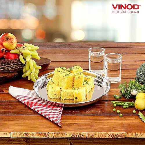 Miniatura 5 de Vinod Mix - Juego de platos llanos, 2 platos de 14 pulgadas y 2 platos de 12 pulgadas, ideal para el hogar indio, aptos para lavavajillas, acabado