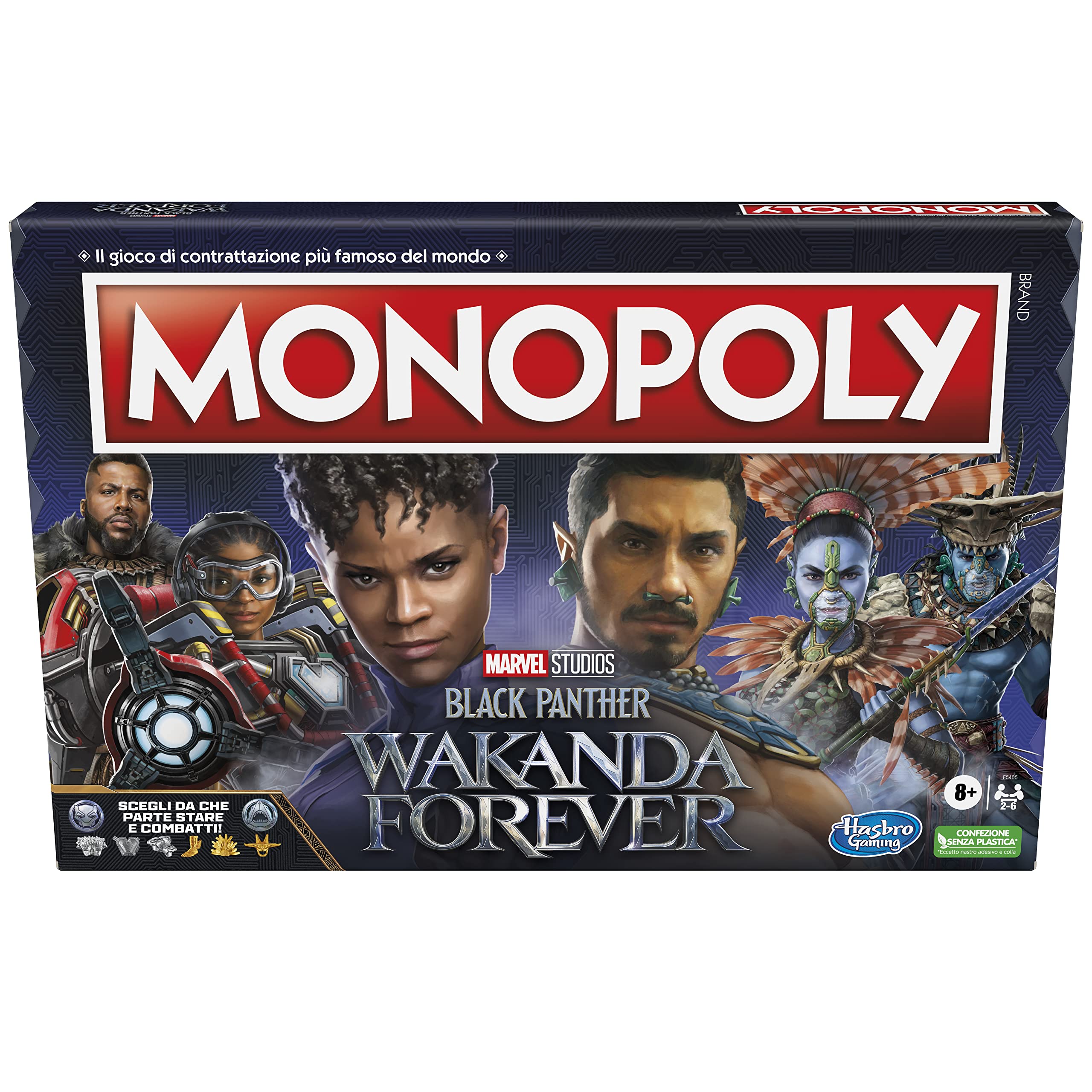 Monopoly Black Panther: Wakanda Forever, Gioco Da Tavolo Per Famiglie, Dagli 8 Anni In Su, Da 2 A 6 Giocatori BLACK PANTHER 2