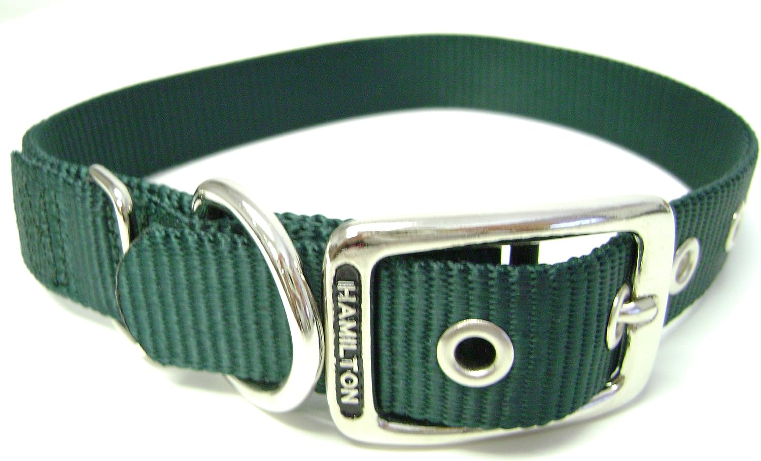 Hamilton 1Inch Single Thick Nylon Deluxe Dog Collar, 22Inch, Dark Green Pet