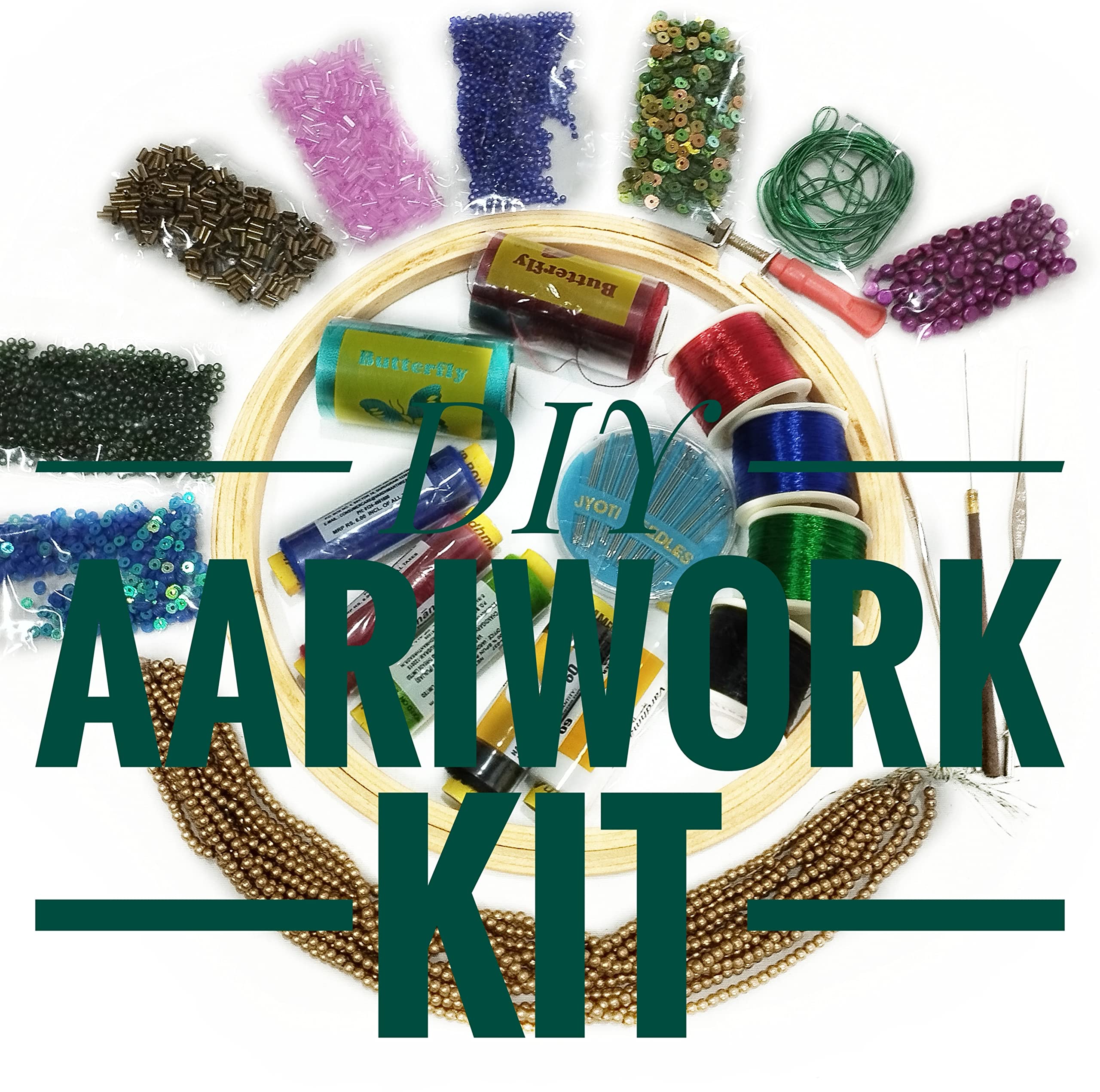 Sianna Collections Aari Work Essential DiY Kit Set (Multicolour),Others