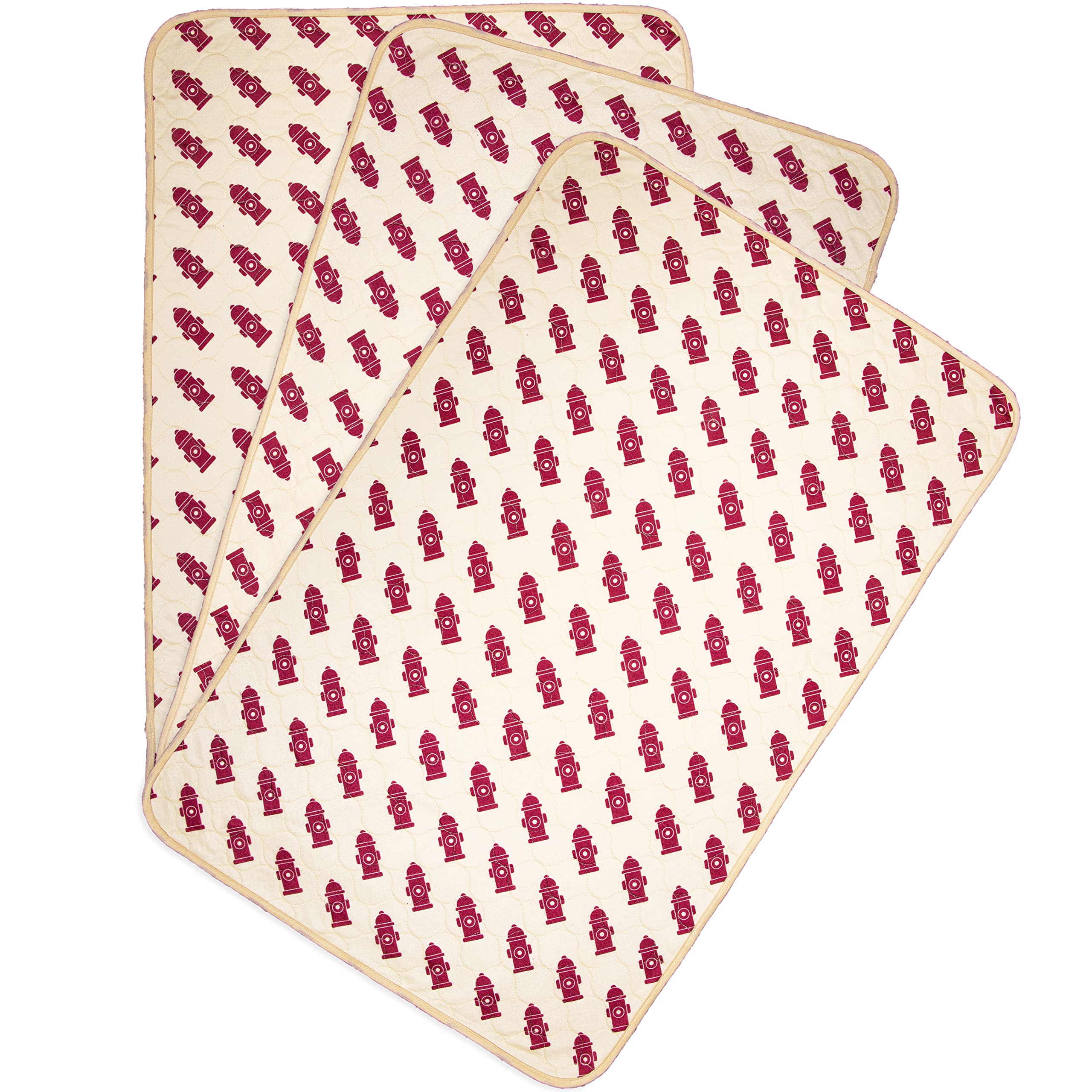 Washable Dog Pee Pads with Waterproof Bottom - Highly Absorbent Reusable - Pet Training Pad (Pack of 3) (Fire Hydrant, 39x26 Inch (Pack of 3)) - Pet Magasin
