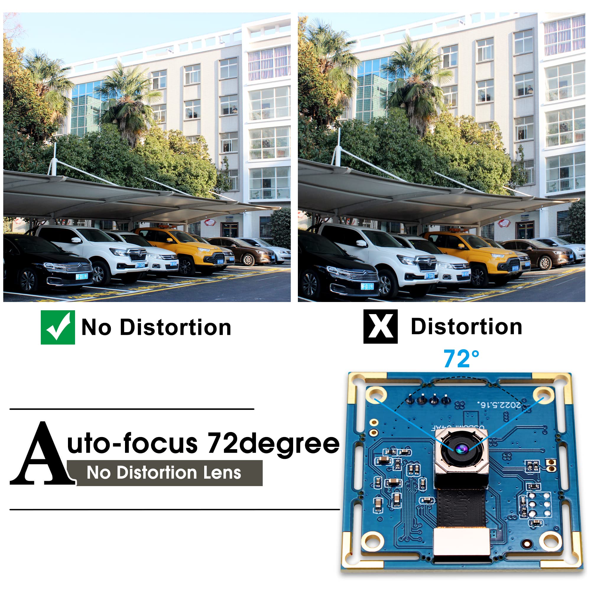ELP Telecamera USB da 8 MP - Autofocus 4K PC e Raspberry Pi Mini UVC USB2.0 Scheda Webcam IMX179 Fotocamera Industriale Lightburn per Laptop