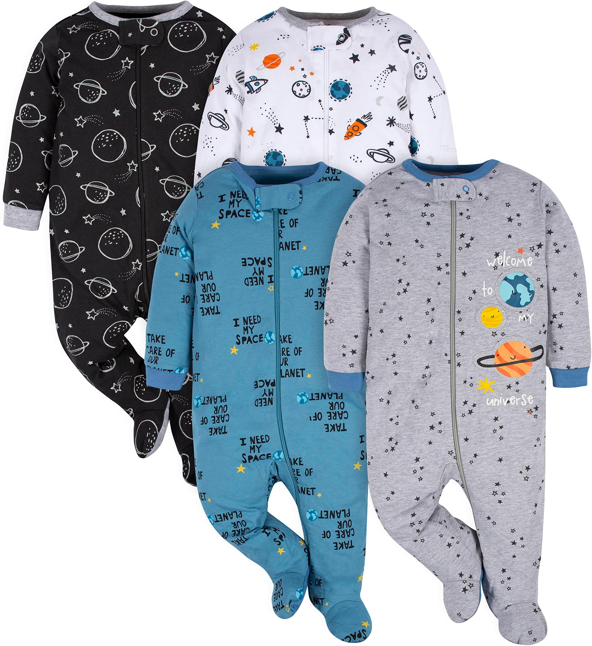 Baby Boys 4 Pack Sleep 'N Play Footie Baby and Toddler Sleepers