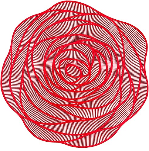 Miniatura 9 de Juego de 6 manteles individuales dorados de vinilo prensado con flores de rosas, manteles elegantes para mesa de cocina, mesa de cocina, decoración