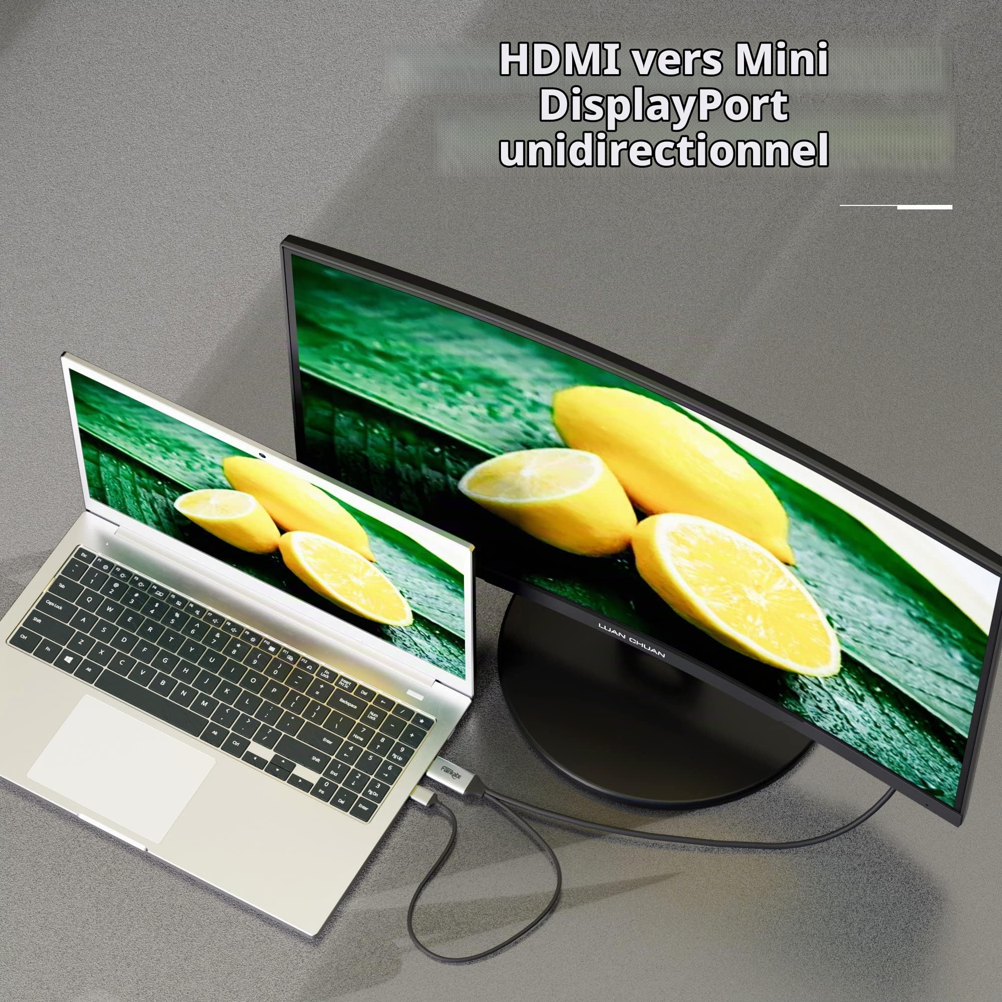 âble HDMI vers Mini DisplayPort 4K @ 60 Hz, adaptateur HDMI actif 2.0 vers Mini DP 1.2, source HDMI vers moniteur DisplayPort pour Mac Mini, ordinateur portable, Xbox, Cinema Display, moniteur MDP