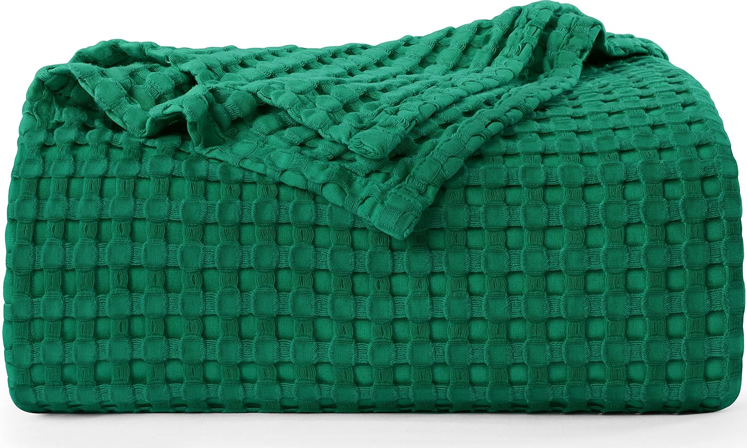 Utopia Bedding Cotton Waffle Blanket 300 GSM (Emerald Green