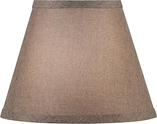 Miniatura 2 de Aspen Creative 56029A, pantalla de lámpara Empire Uno, tela texturizada de arpillera de hierro, 5 pulgadas superior x 9 pulgadas inferior x 7