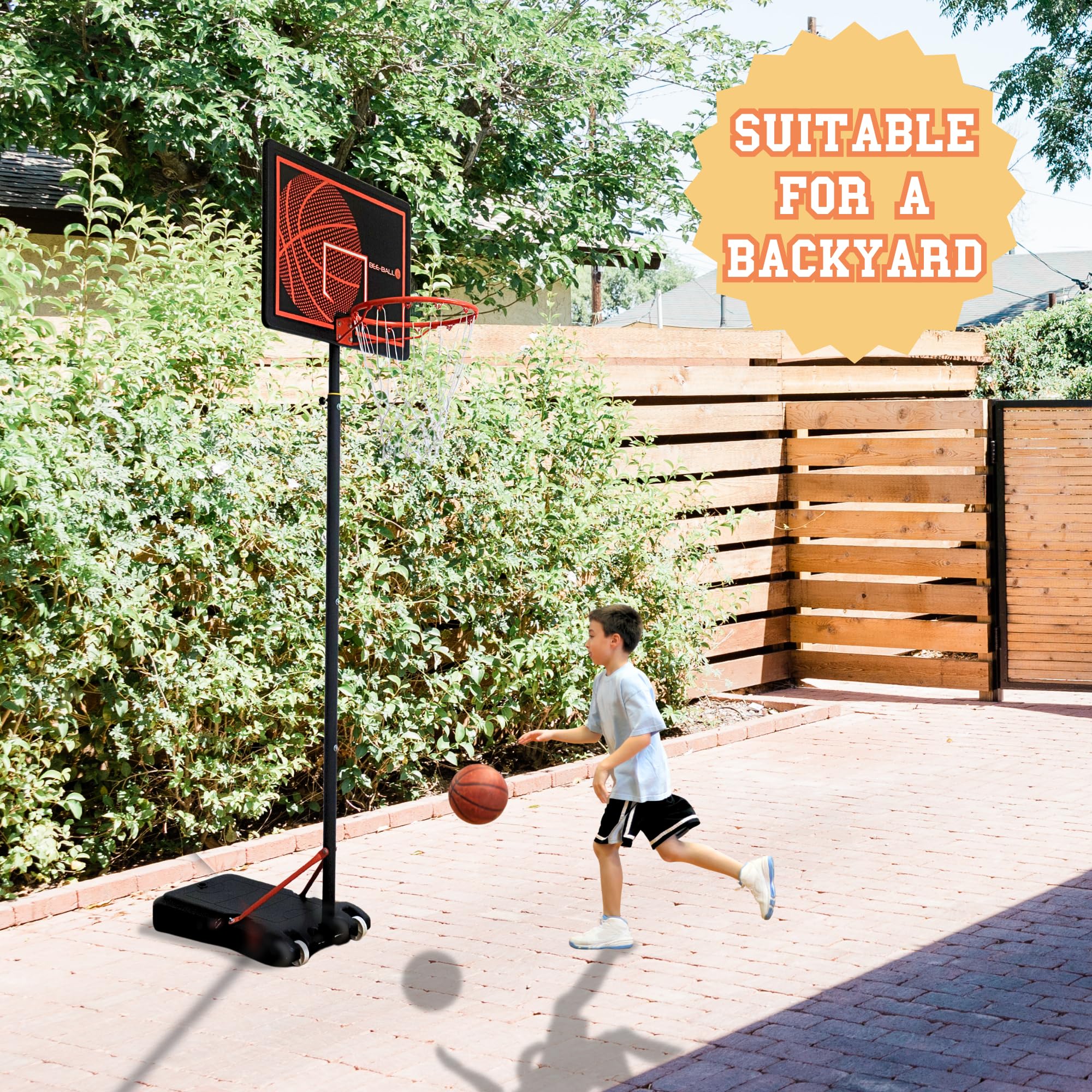 BeeBall Basketball Hoop Outdoor Adjustable Height Superior, 45 OFF
