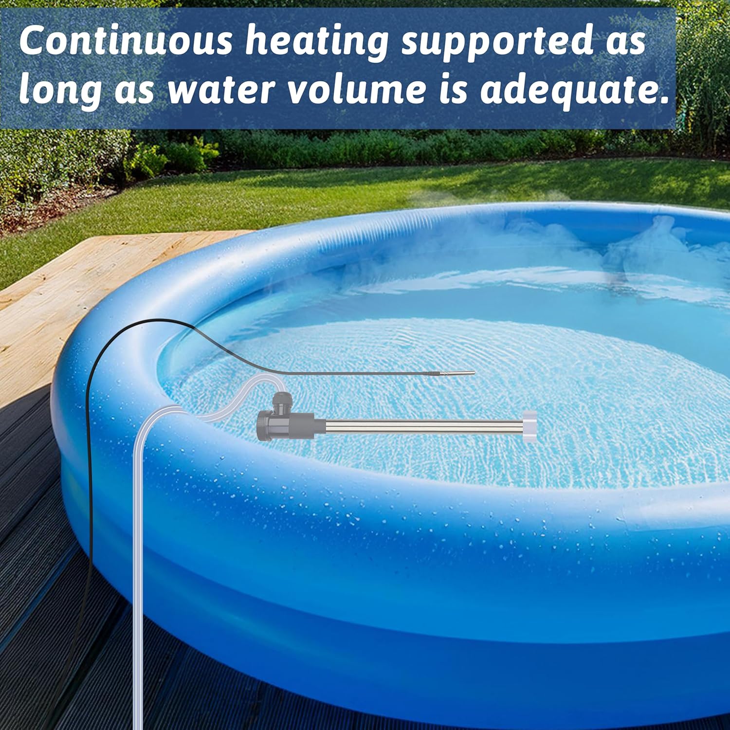 3500W 240V Immersion Water Heater Portable Electric Inflatable Pool & Hot Tub Submersible Water Heater with Temp Control, GFCI for Baptistry, baptismal Pool, Swimming Pool, Above Ground Pool