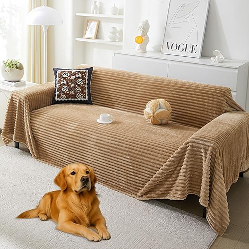 HAOMAIJIA Fundas de piel sintética para sofá de 3 cojines, aptas para mascotas, funda de sofá suave y antideslizante para perros, fundas lavables