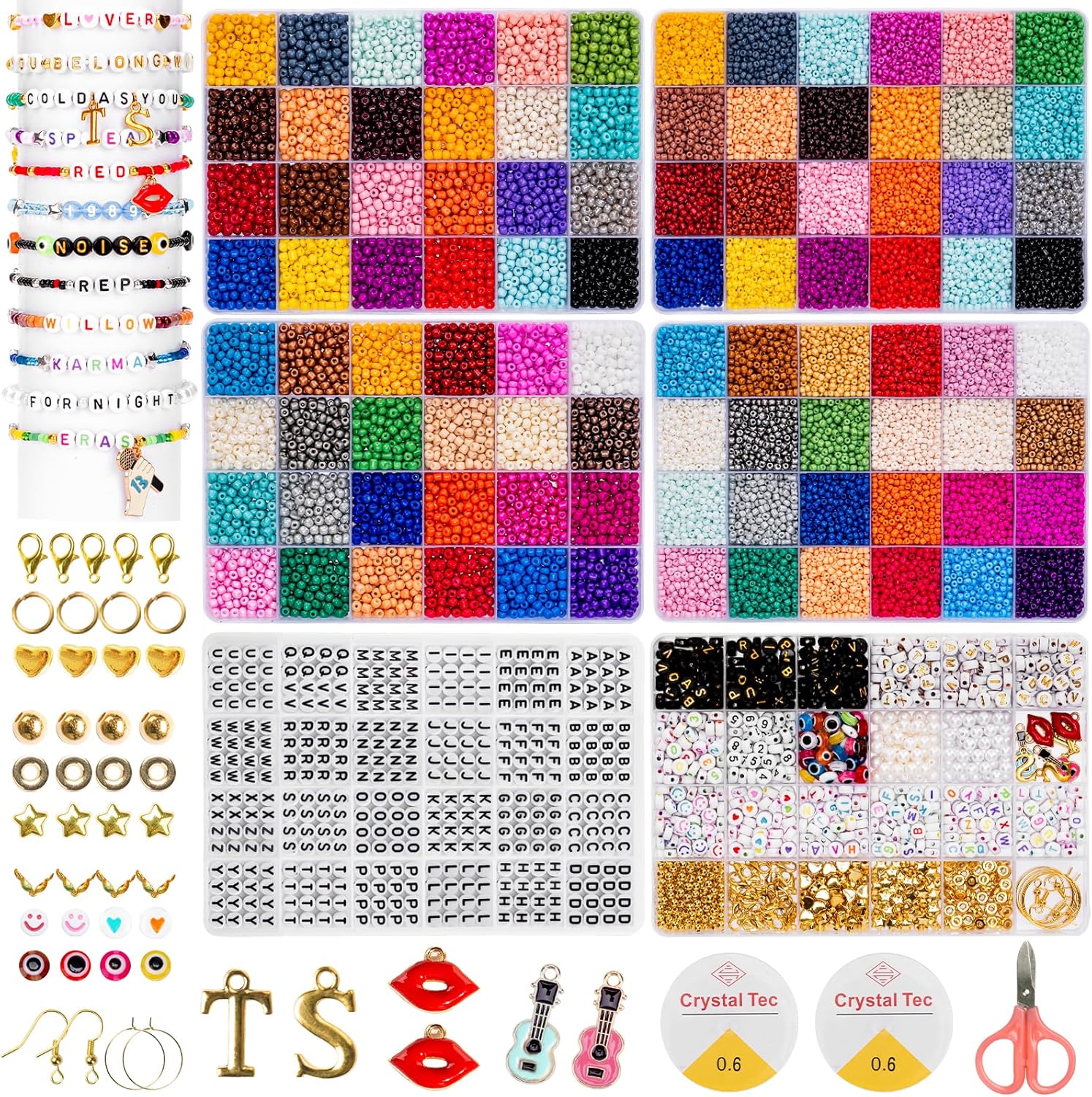 Goldwise friendship bracelet kit with 6 boxes and beads