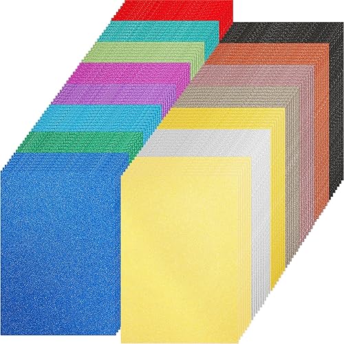 210 hojas de cartulina de papel con purpurina de 15 colores de cartulina con purpurina de 11.7 x 8.3 pulgadas, cartulina de papel de manualidades de