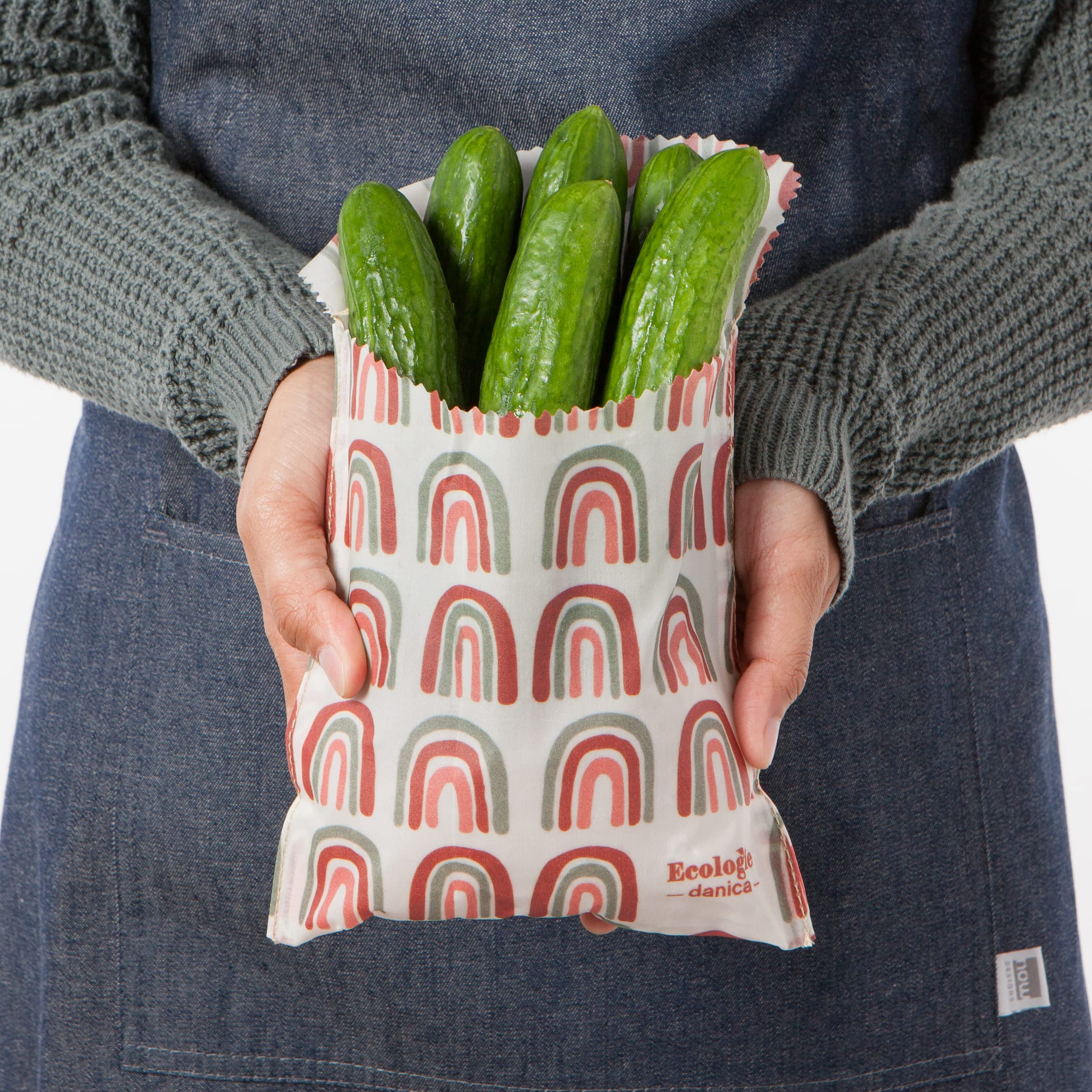 Ecologie Bolsa reutilizable para sándwich de cera de abeja Prisma, bolsas reutilizables para almacenamiento de alimentos, 6,5 x 6,5 pulgadas, juego de 2