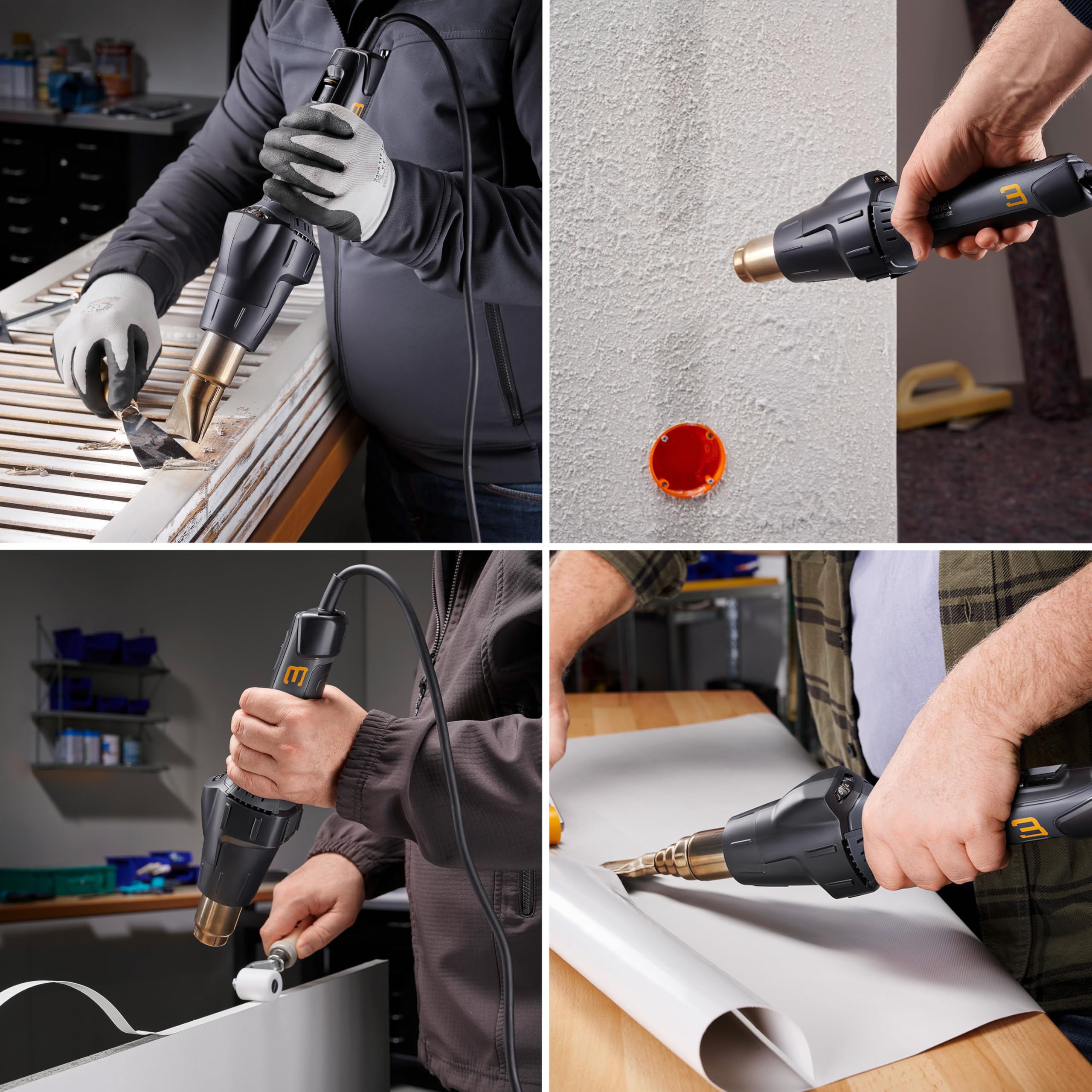 Steinel Heißluftpistole HM 2220 E, 2200 W Stab-Heißluftgebläse, Temperatur 80°-630°C, Heißluftfön mit Keramikheizung, 3m Kabel