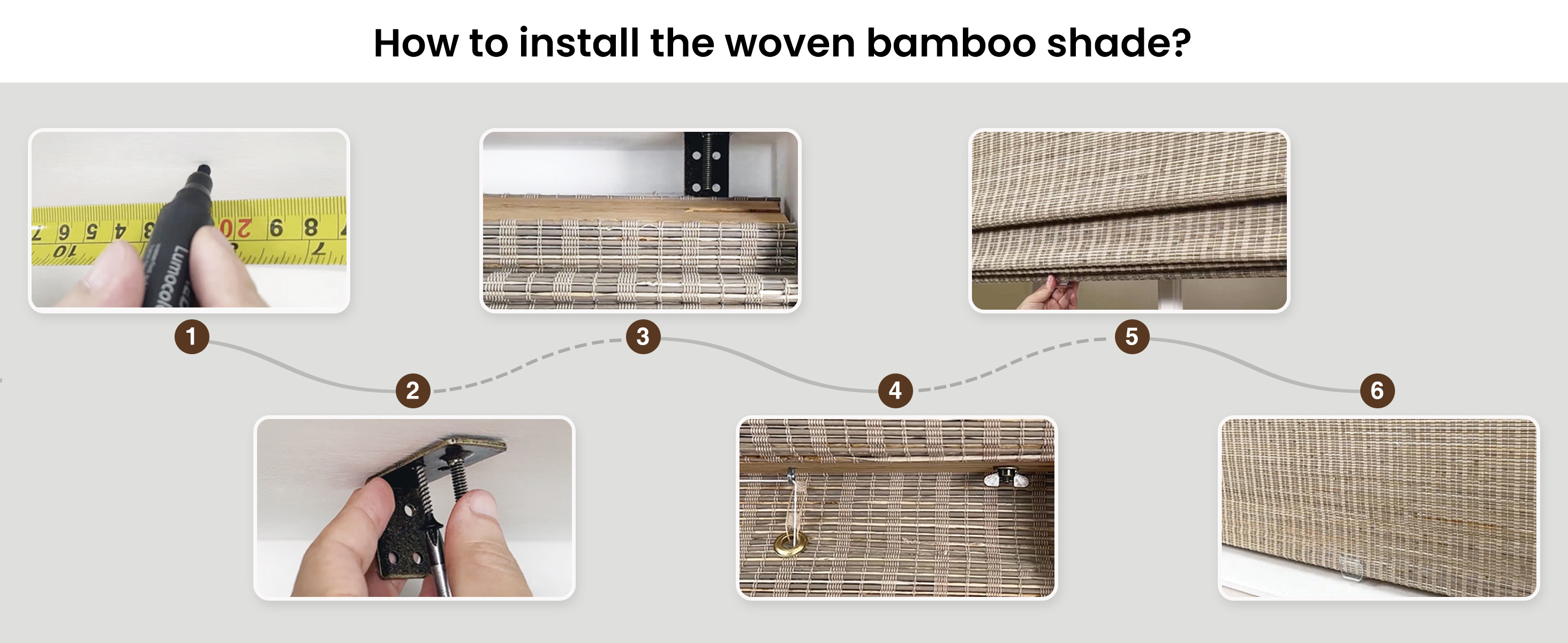 Amazon.com: TWOPAGES Natural No Drill Cordless Jute Roman Shade