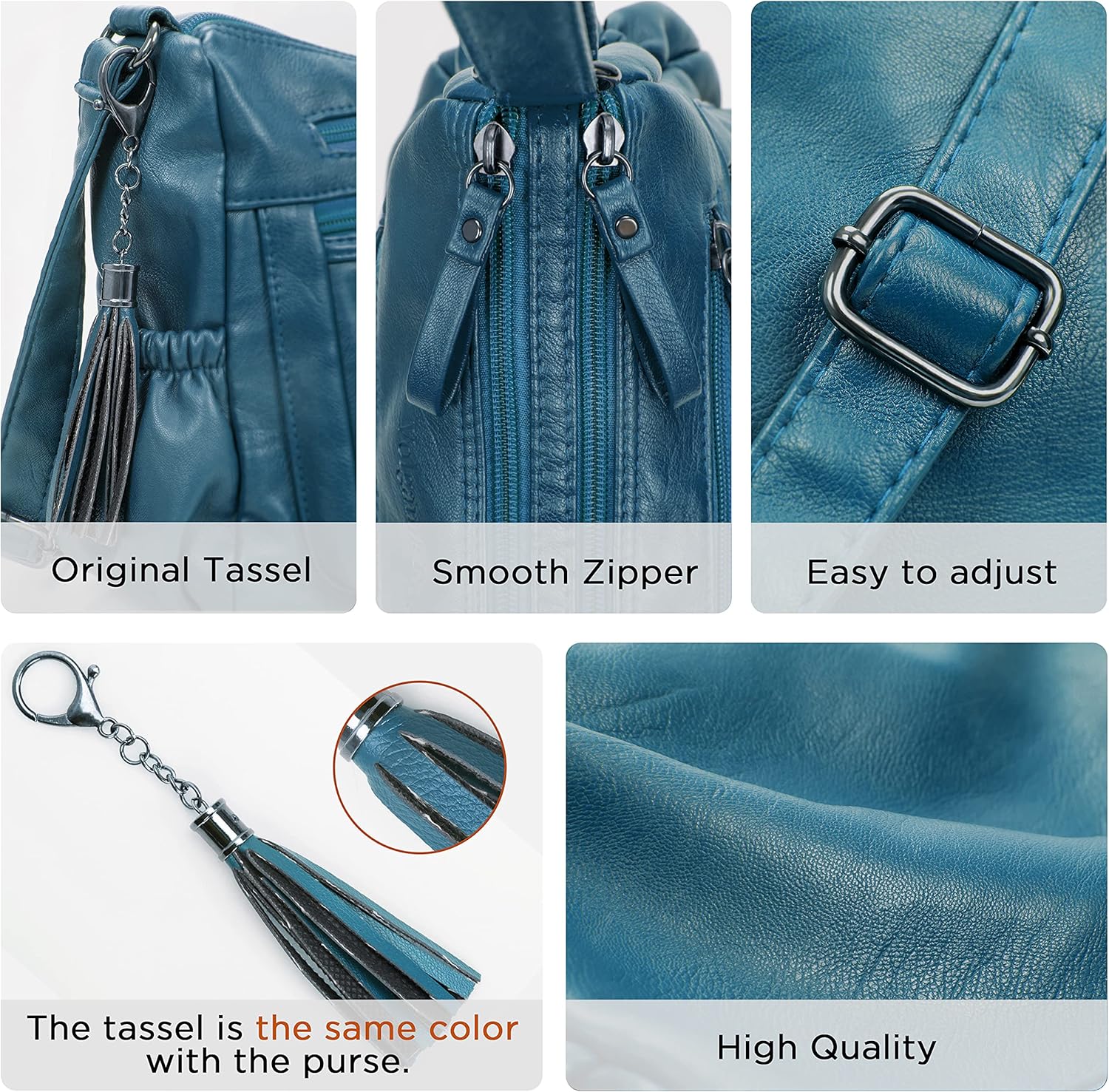 VOLGANIK ROCK Crossbody Bag for Women with Tassel Ladies Soft PU leather Purses and Handbag Pocketbooks - Image 5