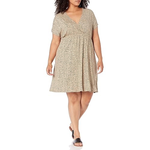Amazon Essentials Women's Surplice Dress (Available in Plus Size)