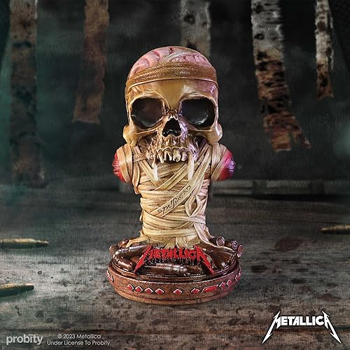 Miniatura 7 de Nemesis Now Metallica One Bust Box, resina, mercancía oficial de Metallica, regalo de mascota de banda Metallica, colección de metal pesado, fundido