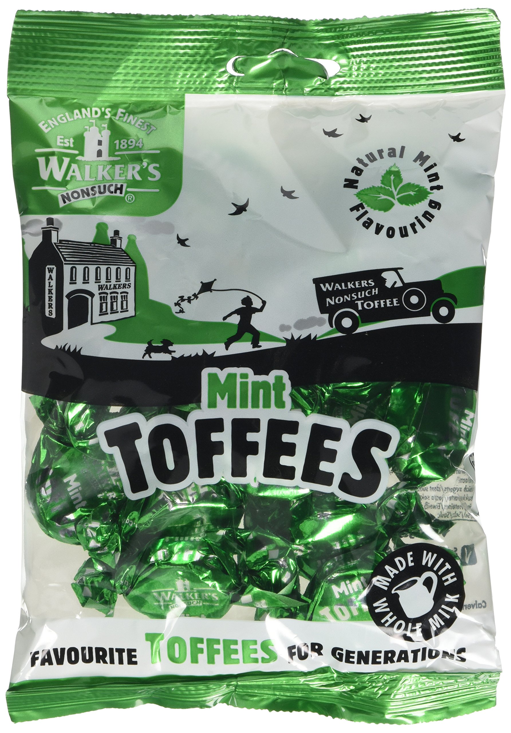 Walkers Nonsuch Mint Toffees, 150 g (Pack of 12)