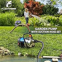 Vista 2 de FLUENTPOWER Bomba de transferencia portátil de 1 HP para jardín, bomba eléctrica de refuerzo para aspersores de 900 GPH, bomba de chorro para pozos