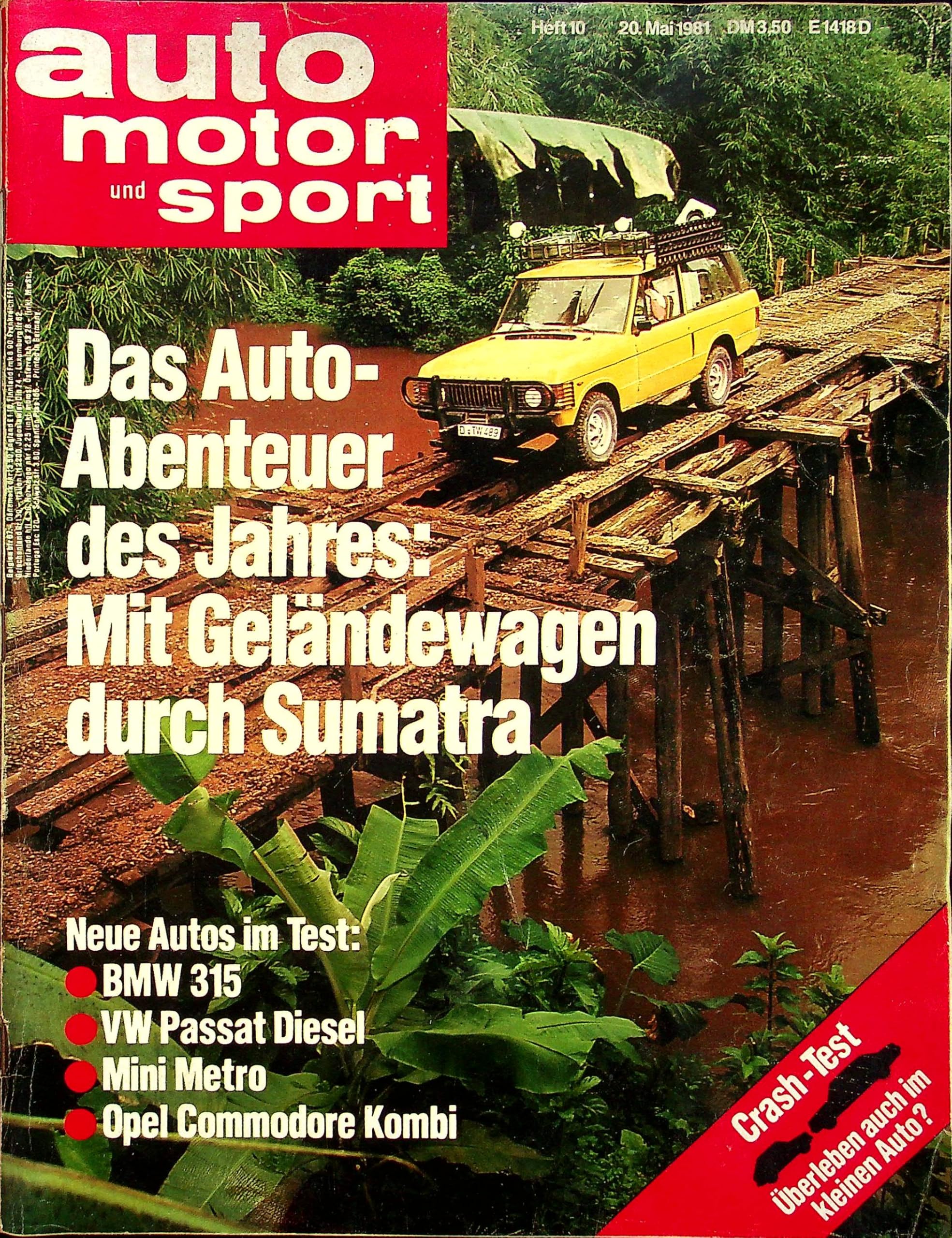 Echte, historische Zeitschrift von 1981 - Garantiert 45 Jahre alt - Personalisiertes Geschenk 45. Geburtstag Mann - Original aus 1981 - Die Geschenkidee für Männer - Auto Motor Sport 10/1981