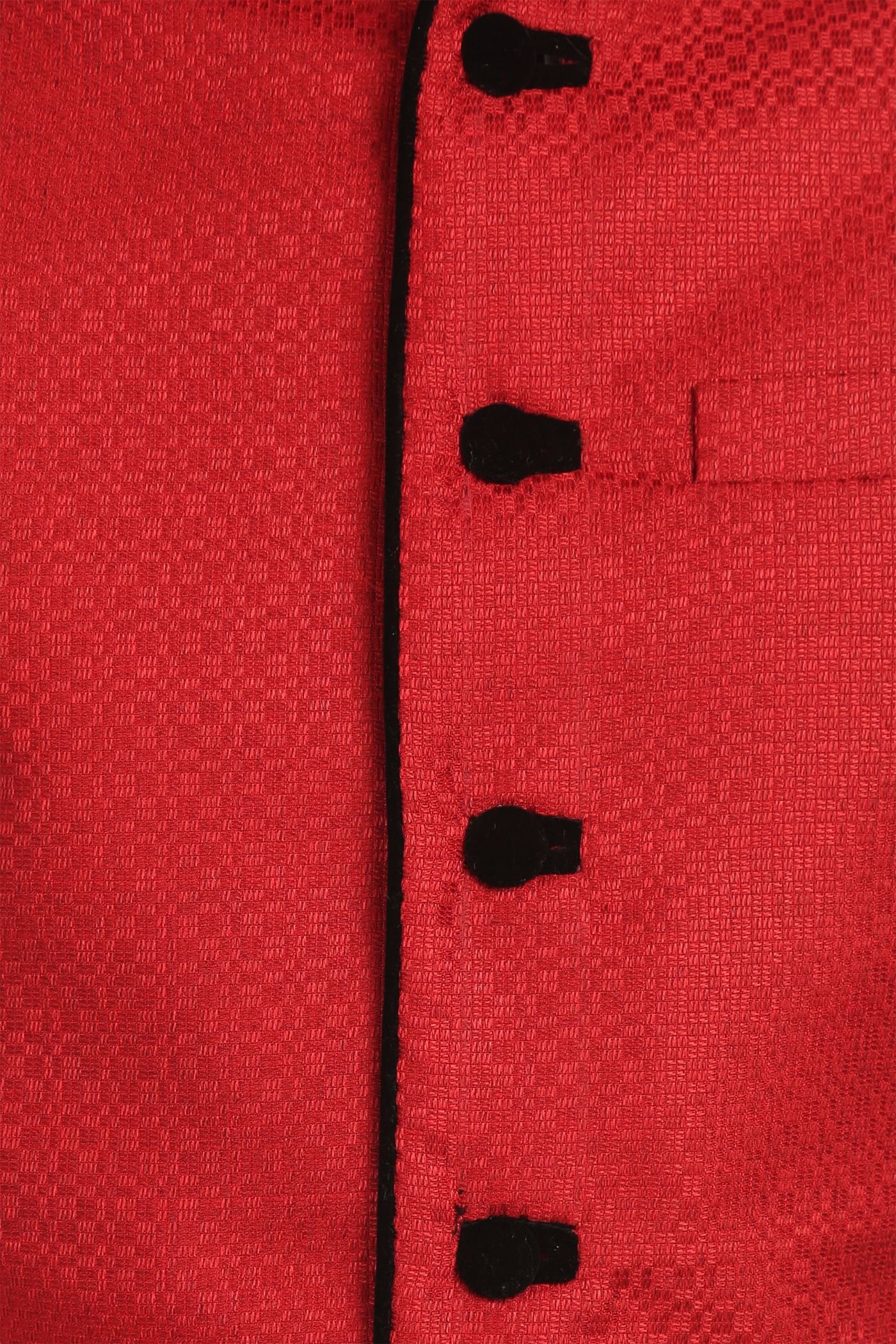 WINTAGE Men's Banarasi Rayon Cotton Casual and Festive Nehru Jacket Vest Waistcoat : Red 2