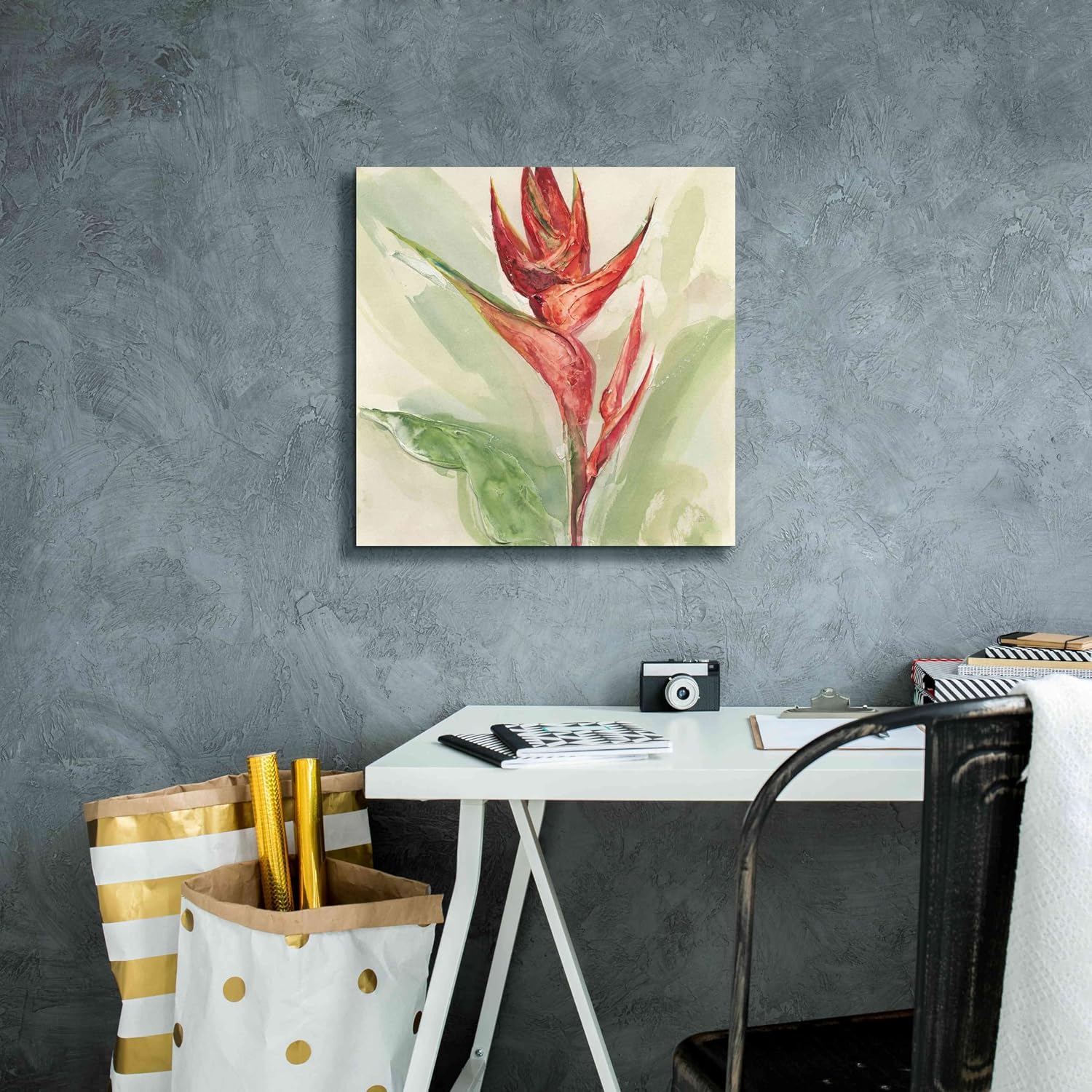 Epic Graffiti 'Exotic Flower IV' by Chris Paschke, Giclee Canvas Wall Art, 18"x18"