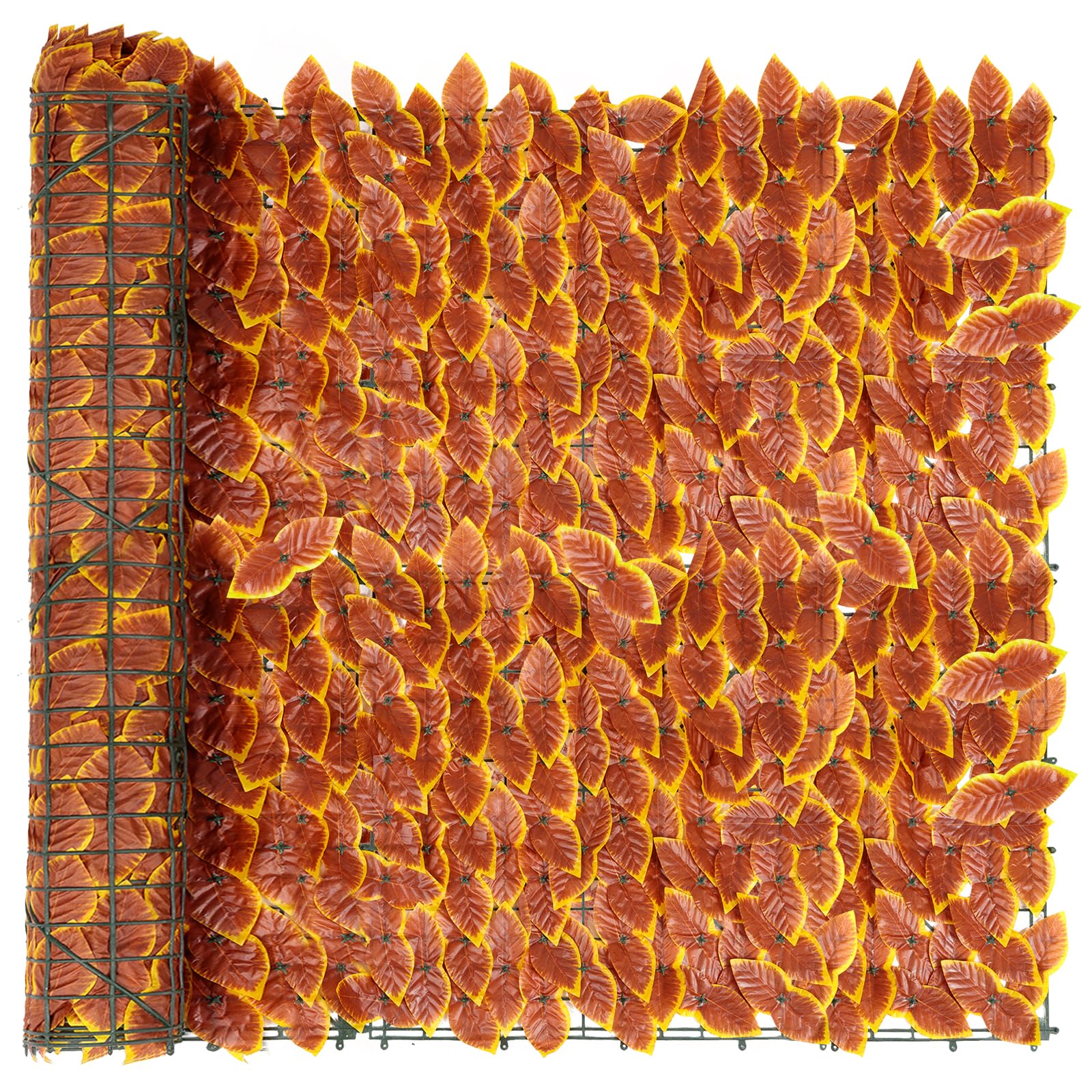 Reove Yello Leaves Artificial Ivy Privacy Fence Screen, Artificial Hedge Fence Green Leaf Ivy Screen Plant Wall Fake Grass Decorative Backdrop For Privacy Protection Home Balcony Garden