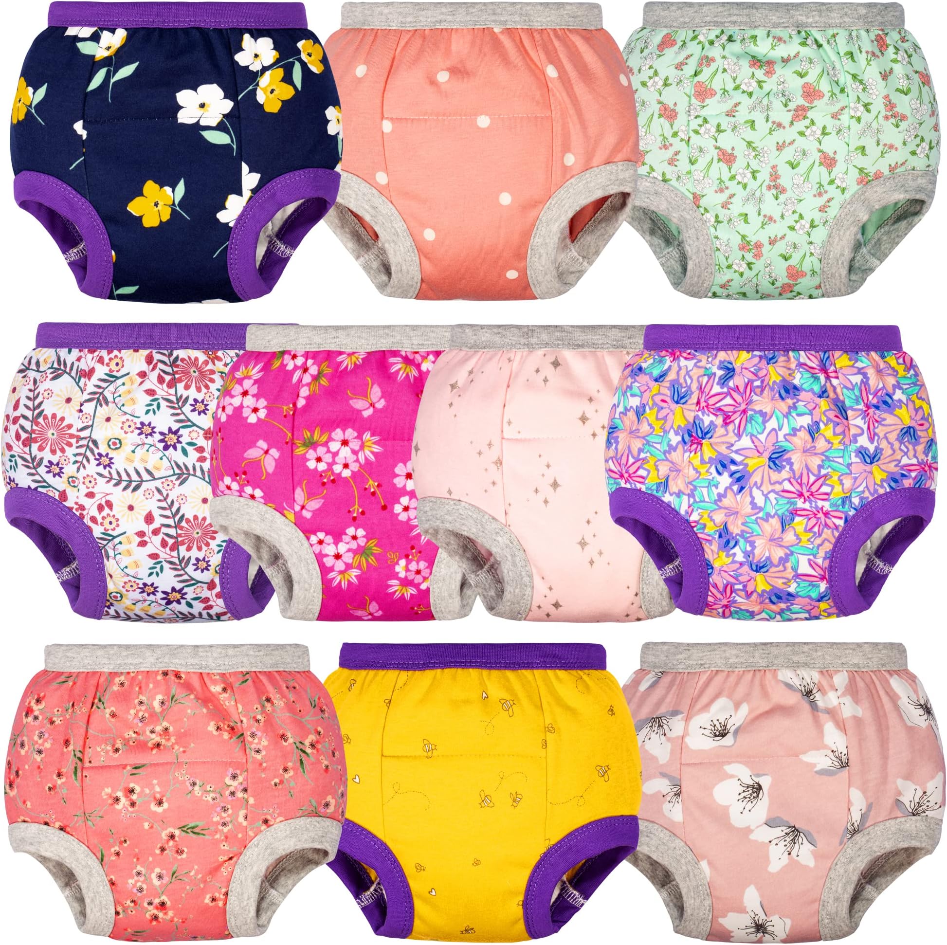 Potty Training Underwear, 100% Cotton Absorbent Unisex Toddler Pee Pants for Boys Girls