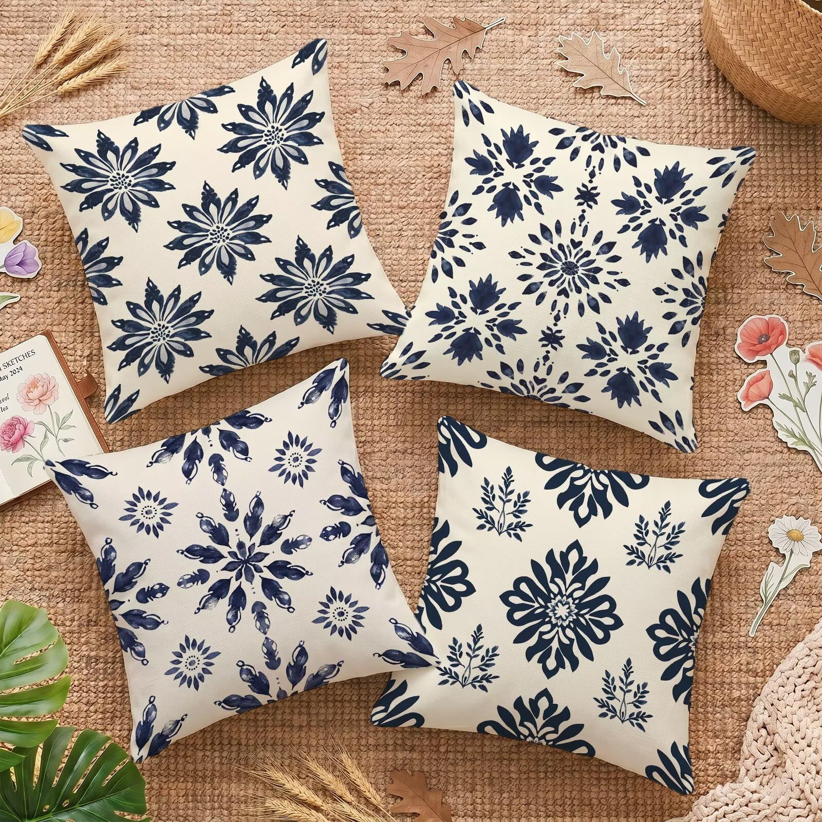 Housses de coussin imperméables 65x65 en velours double face de salon