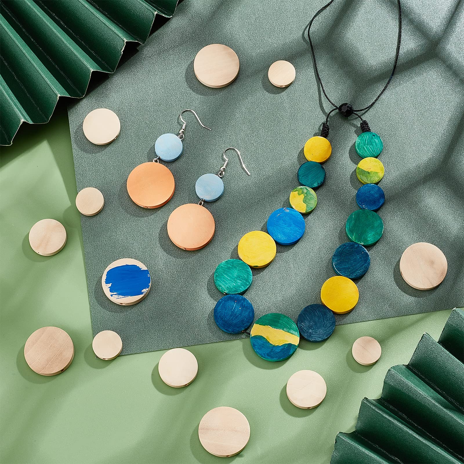 Lot De 50 Perles Rondes En Bois Doré De 20 Mm à Grand Trou