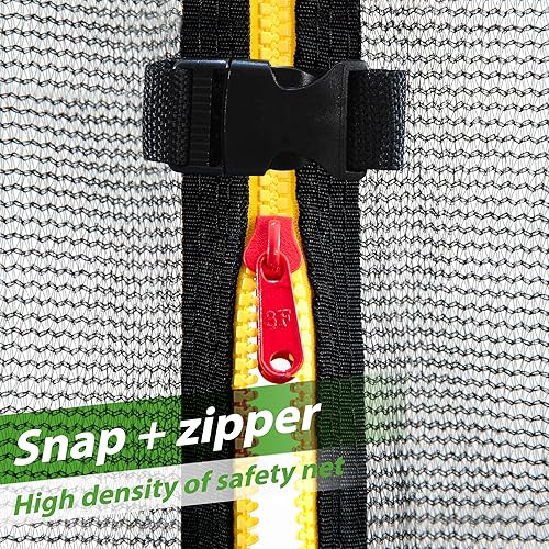 Miniatura 6 de Merax Trampolín al aire libre de 8 pies y 10 pies para niños, trampolín con aro de baloncesto, recinto de seguridad y escalera, trampolín recreativo