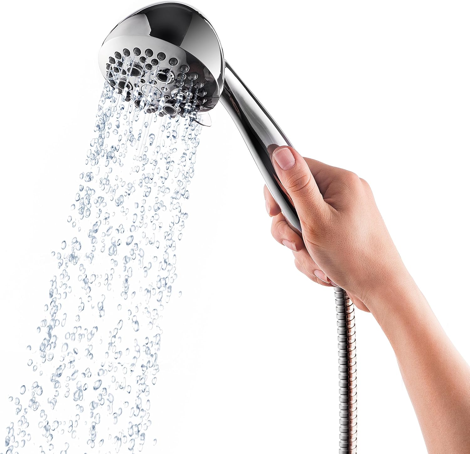 FLOWELL, AMG and Enchante Accessoies Shower Head (Fixed Showerhead with Handheld), SH74A, Chrome finish