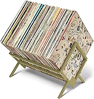 Vista 8 de MODERN VINYL Estantes de almacenamiento de discos de vinilo - Soporte de discos de vinilo de fácil montaje 100 LP Elegante soporte de LP negro