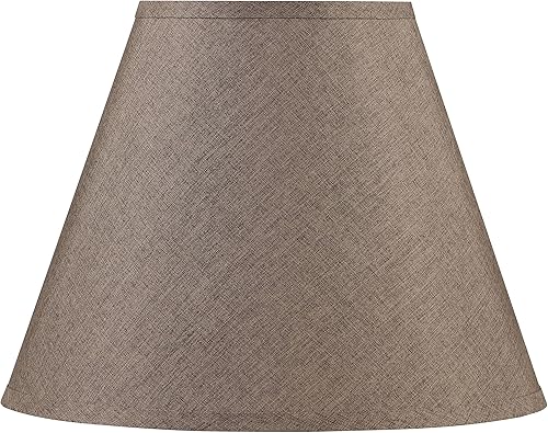 Miniatura 3 de Aspen Creative 32090A - Pantalla de araña de transición imperio de tapa dura en tela de textura de arpillera de hierro, 7 pulgadas superior x 14