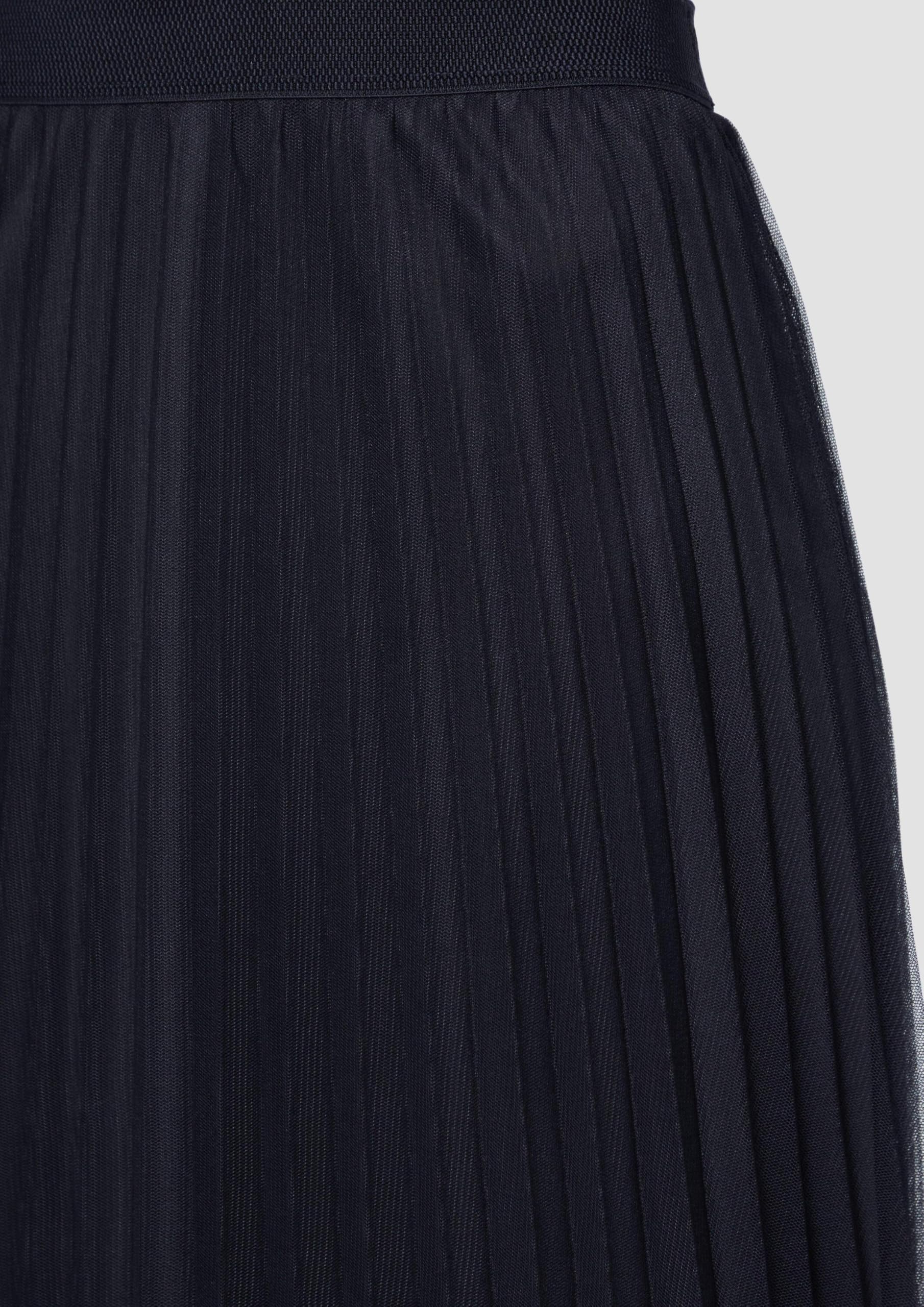 s.Oliver Eleganter Midirock aus plissiertem Mesh