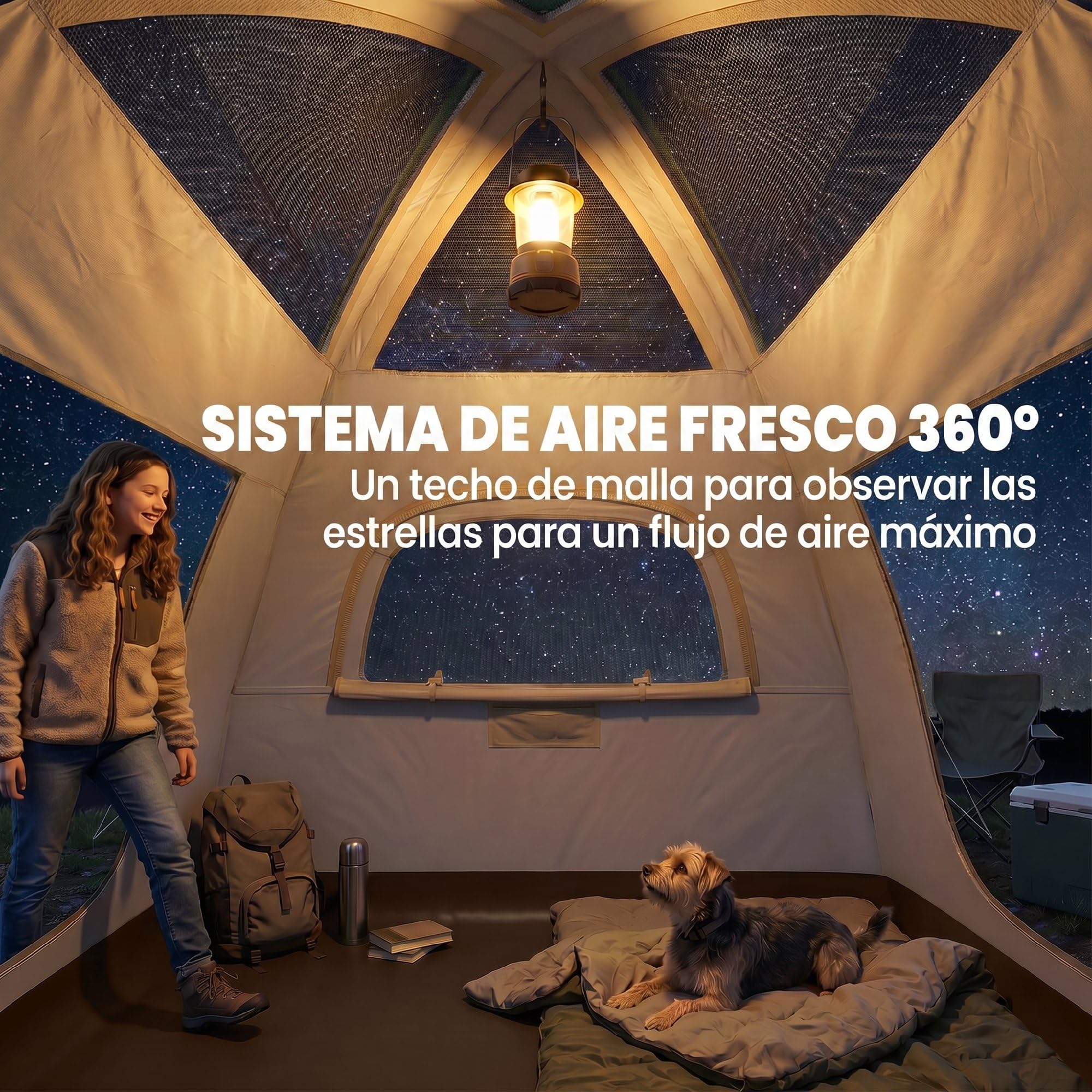 Outsunny Tienda de Campaña Inflable con Mosquitera para 3–4 Personas | Tienda de Campaña con Vestíbulo, Bomba, UPF30+, Puertas, Bolsa Transporte, Montaje Rápido, Cubierta Impermeable 3000 mm