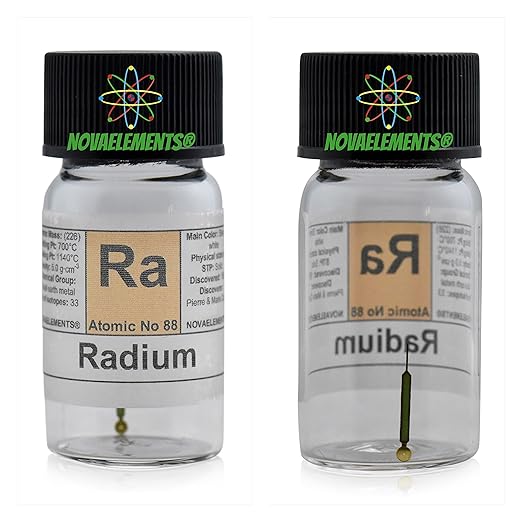 Radium Metal Element 88 Sample Ra Watch Hand, Check Source, Inside Labeled Glass Vial Amazon