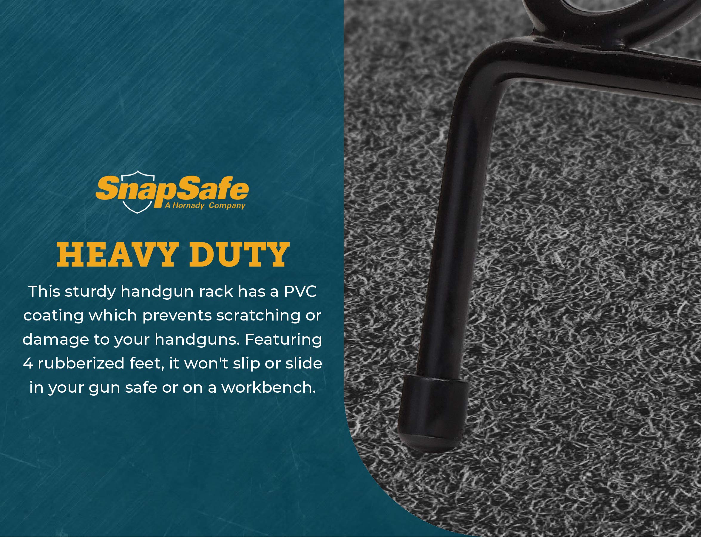 SnapSafe 8 Gun Pistol Rack, Black 75840, Gun Safe Storage, PVC Coated