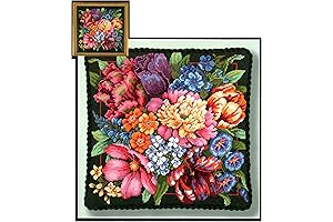 Dimensions Needlepoint Pillow Kit: Enchanting Floral Splendor for Creative Adults