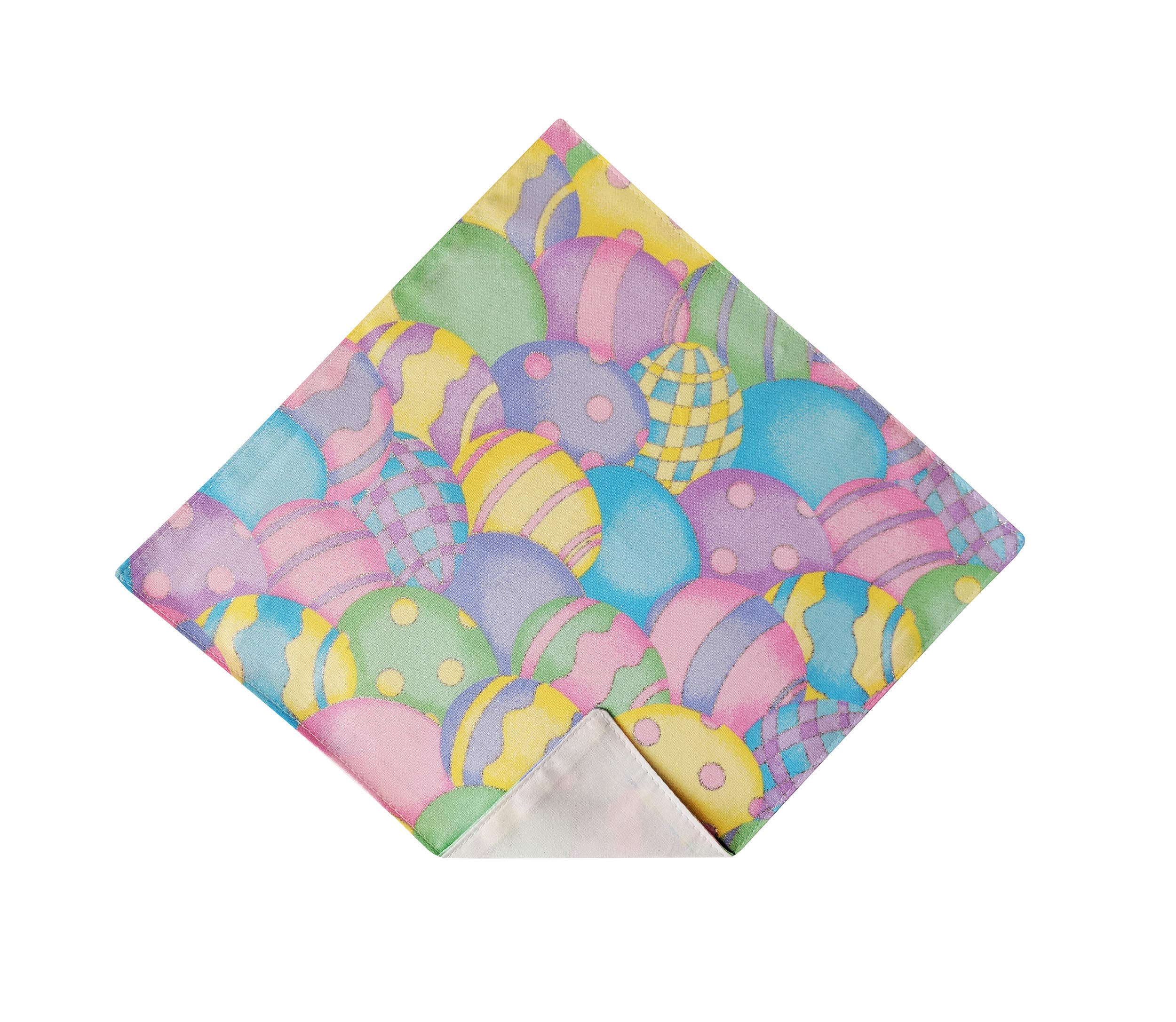 Holiday Bow Ties Mens Pocket Square Pastel Easter Eggs Silver Metallic, Mens (Mens)